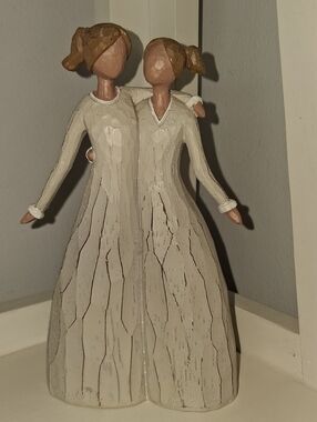 Neutral Cream Twin Figurine Decorative Sculpture